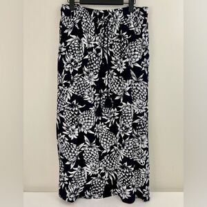 J. Crew Smocked-trim maxi skirt 3X Pineapple Print